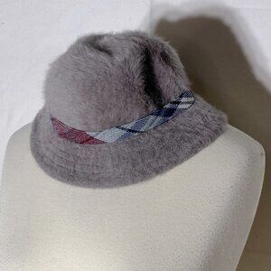 Vintage St. Michael Purple Grey Rabbit Hair Bucket Style Hat